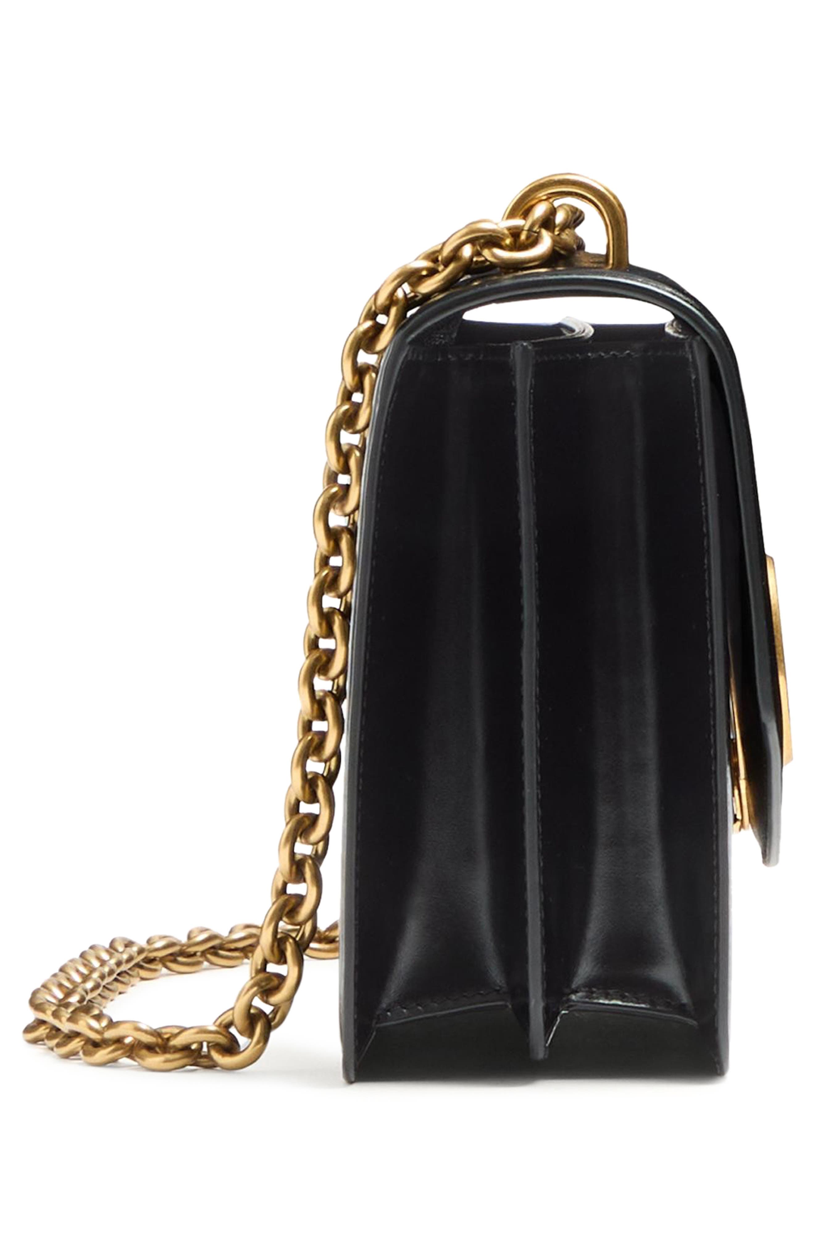 Valentino Garavani Vain VLOGO Leather Shoulder Bag, Alternate, color, Black