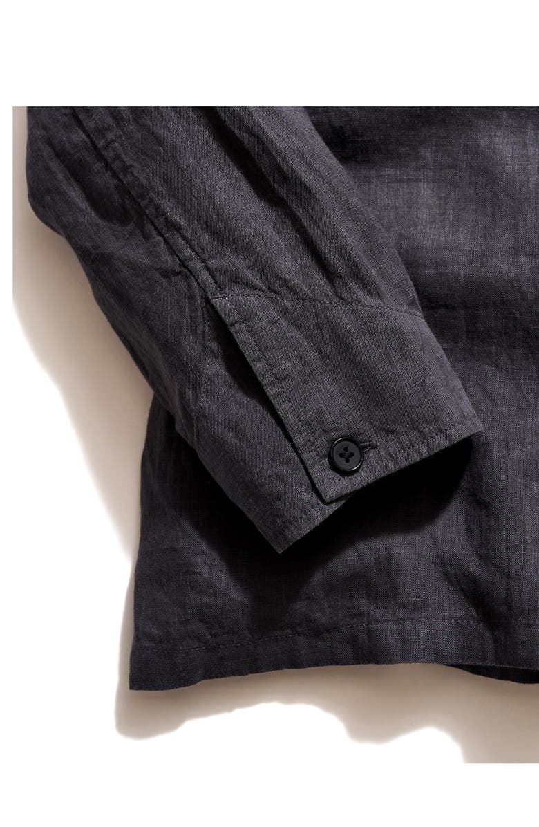 Billy Reid Linen Carpenter Overshirt, Alternate, color, Asphalt