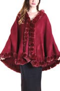SAACHI Faux Fur Trim Cape
