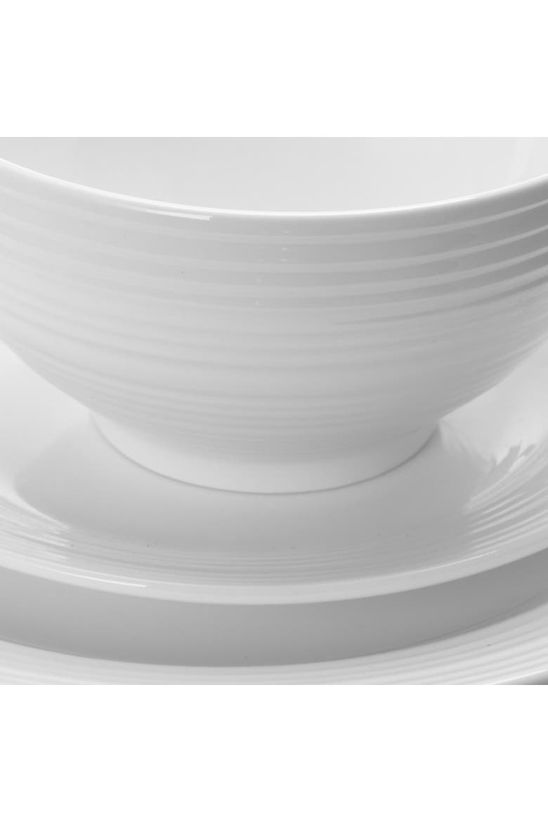Amelia Court 16 Piece Dinnerware Set   Embossed, Alternate, color, White