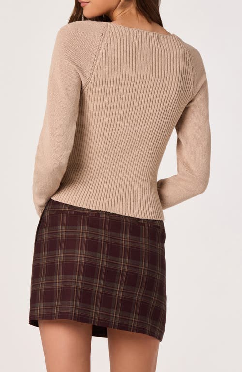 Astr The Label Asymmetric Neck Sweater In Neutral