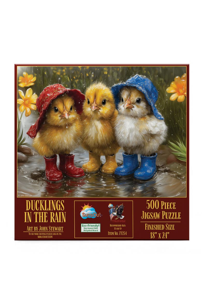 Ducklings in the Rain 500 piece Jigsaw Puzzle for Adults, Alternate, color, Multicolor