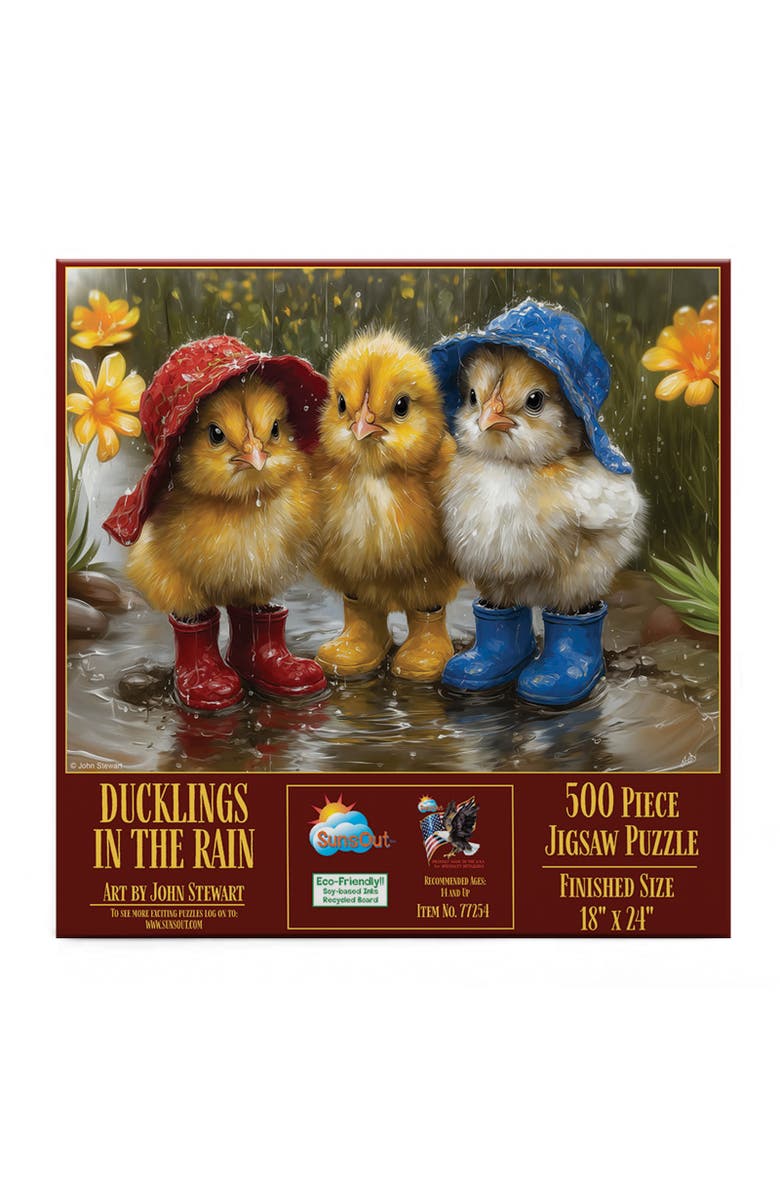 Sunsout Ducklings in the Rain 500 piece Jigsaw Puzzle for Adults, Alternate, color, Multicolor