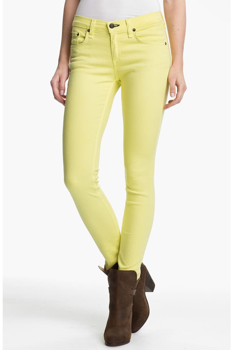 Skinny Stretch Jeans, Alternate, color, CANARY