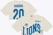 Mitchell & Ness Women's Mitchell & Ness Barry Sanders Cream Detroit Lions Retired Player Cropped Fashion Jersey