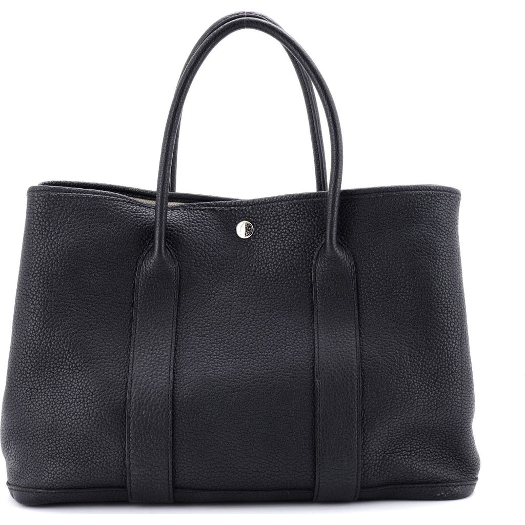 Pre-owned Hermes Hermes Garden Party Tote Leather 36 In Black