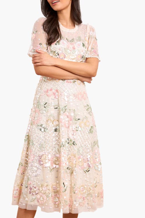 Needle & Thread Rosalie Short Sleeve Ballerina Dress In Multi