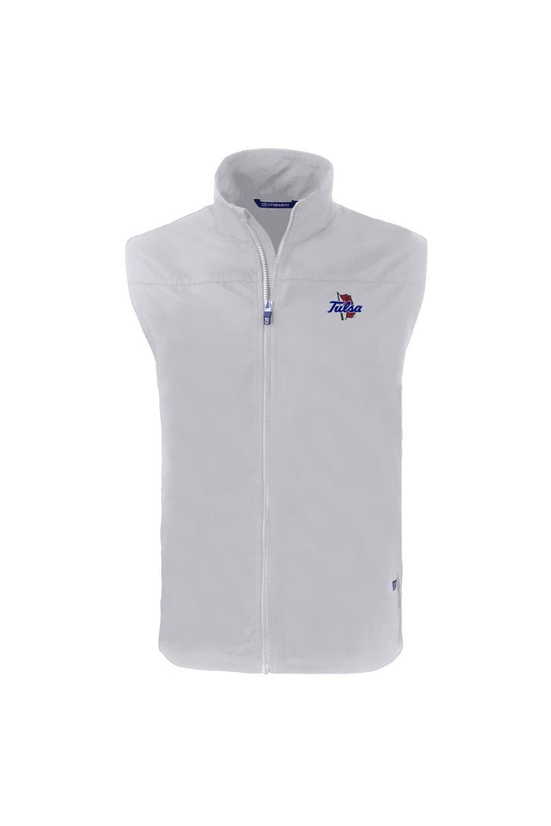 Men's Cutter & Buck  Gray Tulsa Golden Hurricane Charter Eco Recycled Full-Zip Vest, Alternate, color, Gray