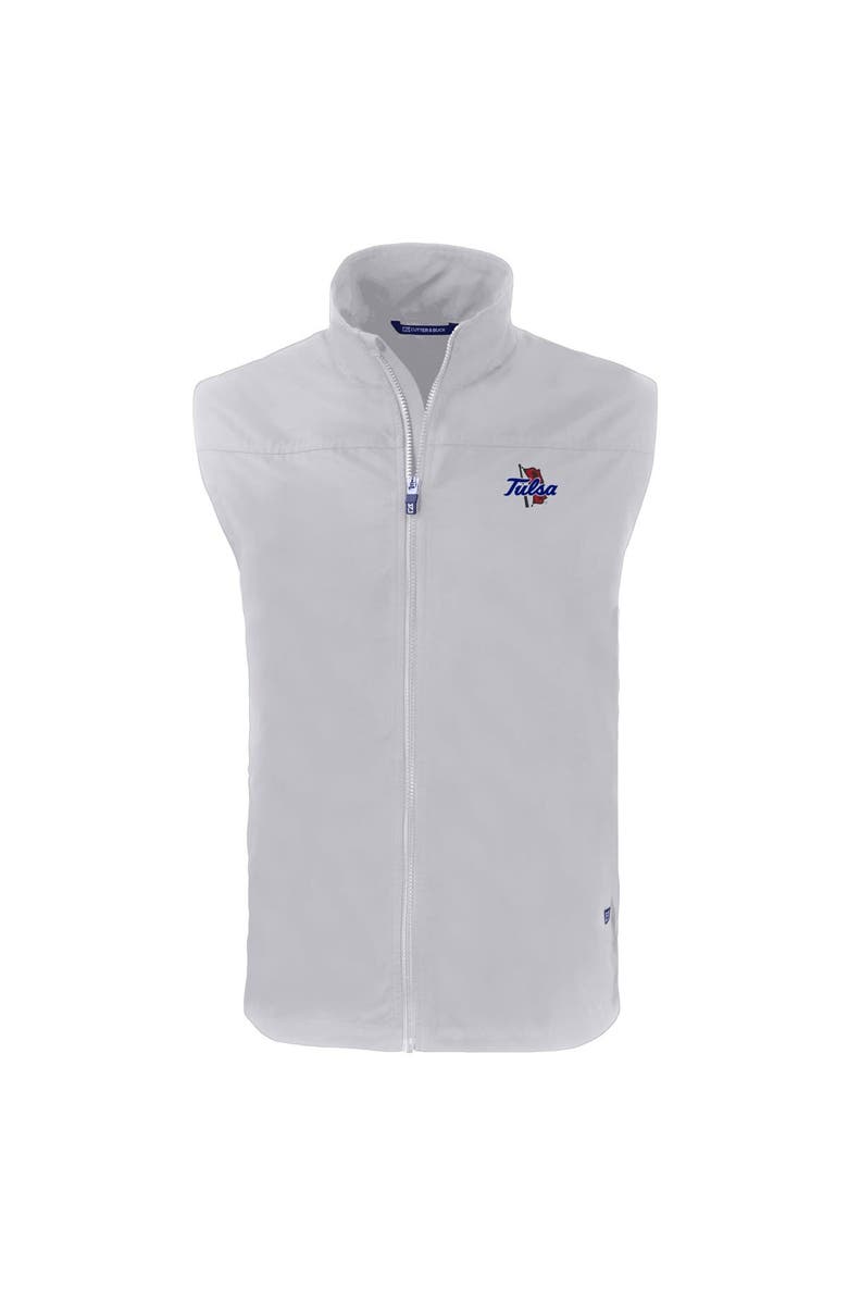 Cutter & Buck Men's Cutter & Buck Gray Tulsa Golden Hurricane Charter Eco Recycled Full-Zip Vest, Alternate, color,