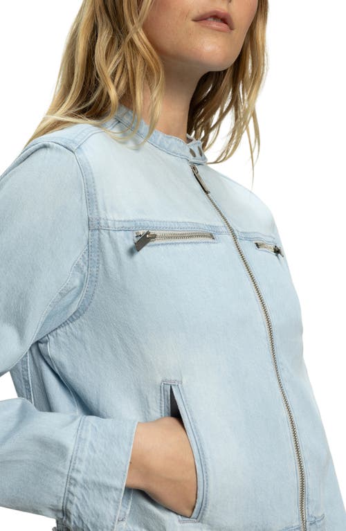 Sanctuary Soft Moto Style Jean Jacket In Fnsl In Finish Lin