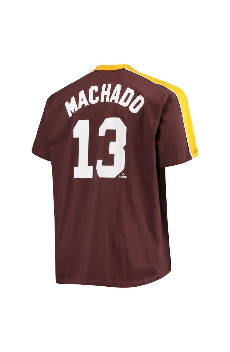 PROFILE Men's Manny Machado Brown/Gold San Diego Padres Big & Tall Fashion Piping Player T-Shirt, Alternate, color, 