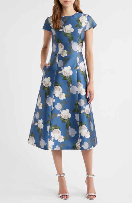 SACHIN BABI Jackie Floral Print Satin Cocktail Dress