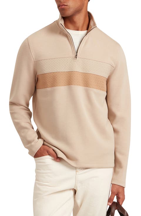 Viktoro Chest Stripe Quarter Zip Pullover