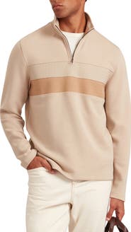 Ted Baker Viktoro Chest Stripe Quarter Zip Pullover