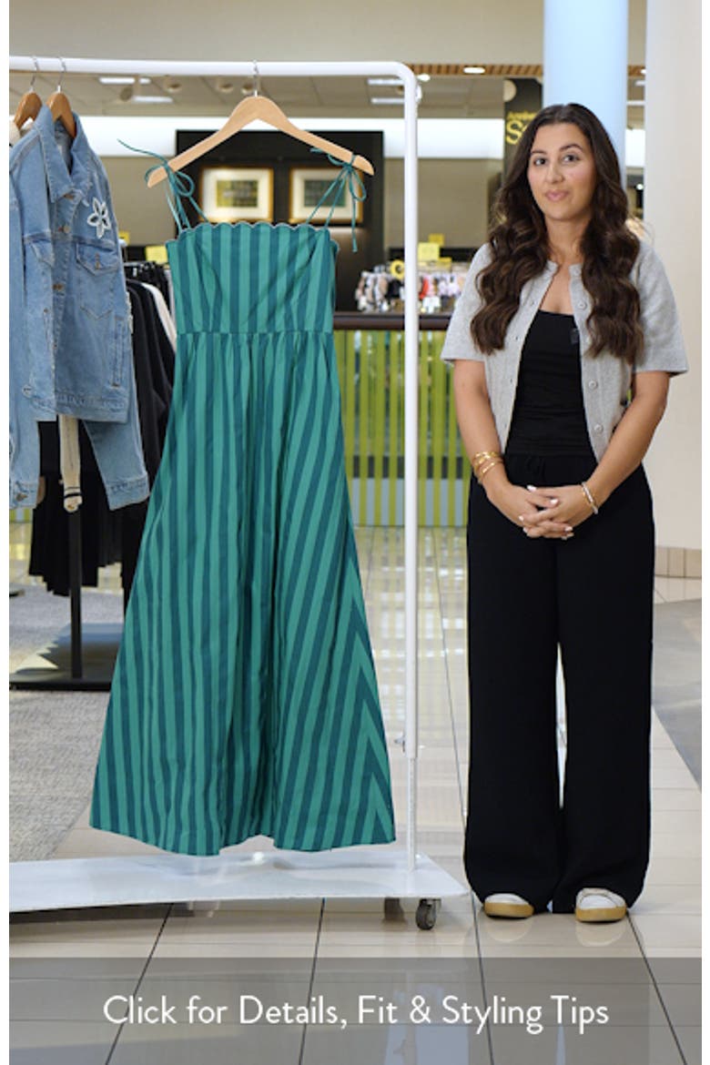 Caprice Stripe Cotton Maxi Dress video