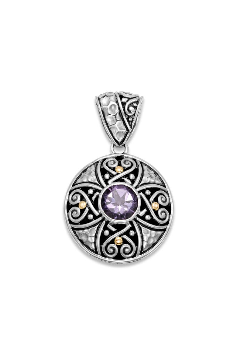 Round Filigree Pendant, Main, color, PURPLE