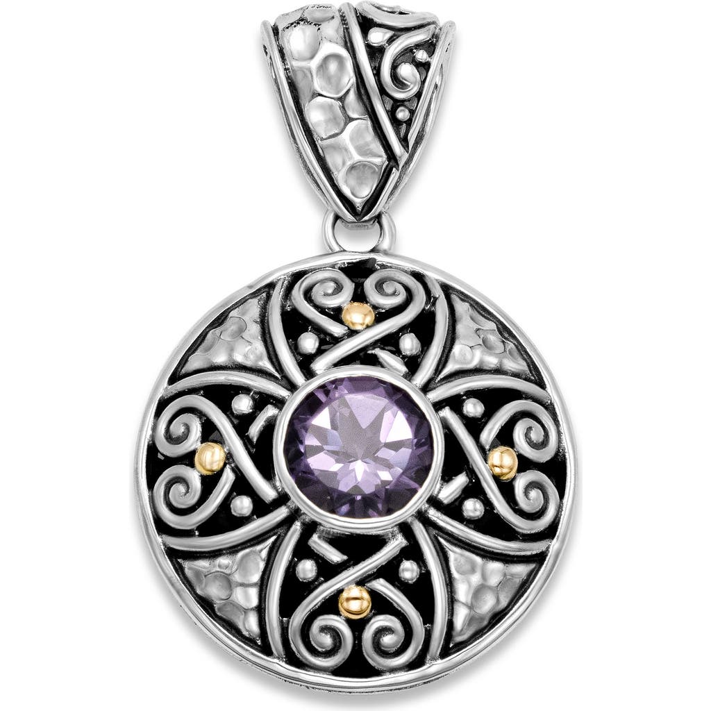 Samuel B. Round Filigree Pendant In Purple