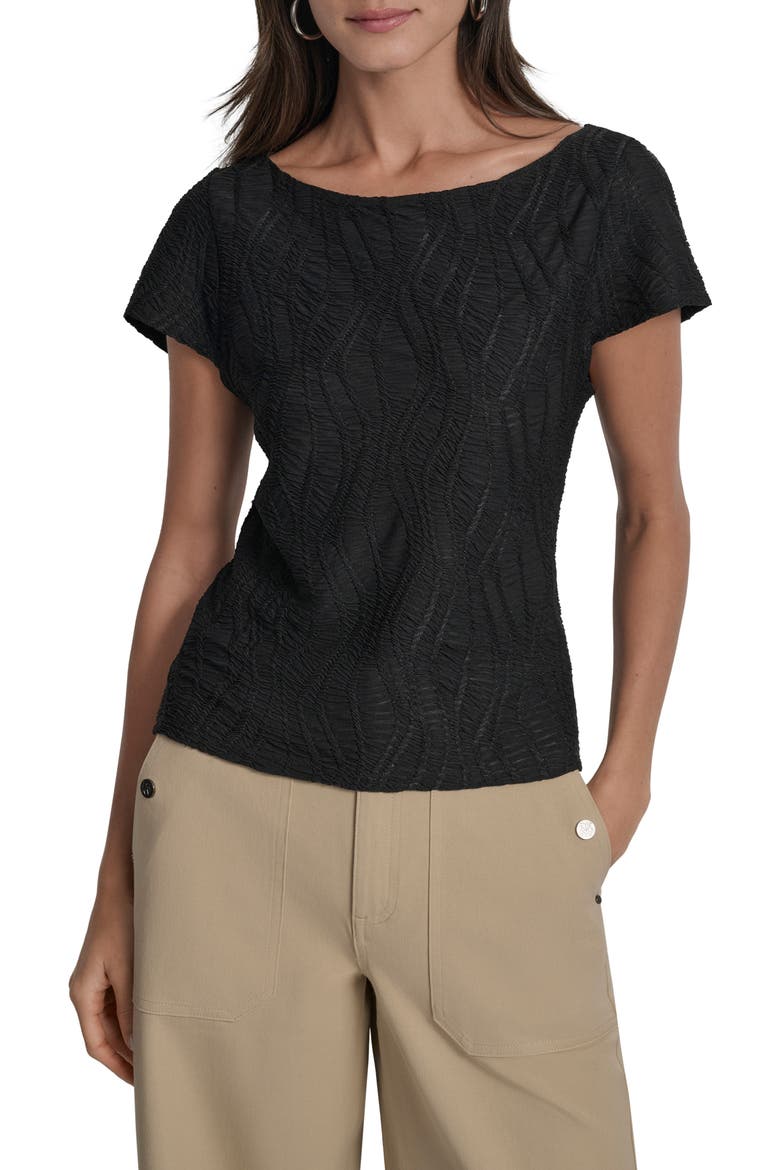 Texture Knit Top, Main, color, BLACK