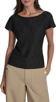 DKNY Texture Knit Top