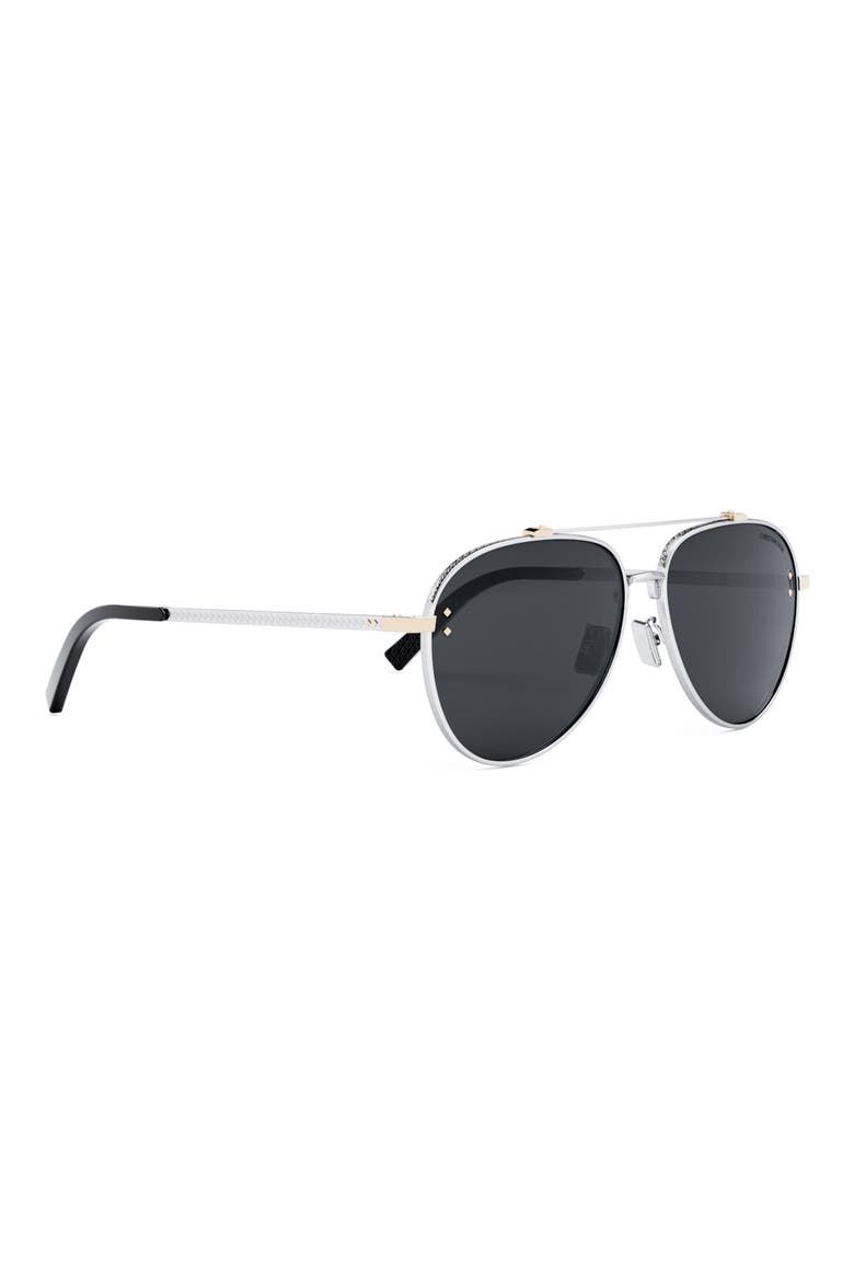 CD Diamond A1U 59mm Pilot Sunglasses, Alternate, color, SHINY PALLADIUM / SMOKE