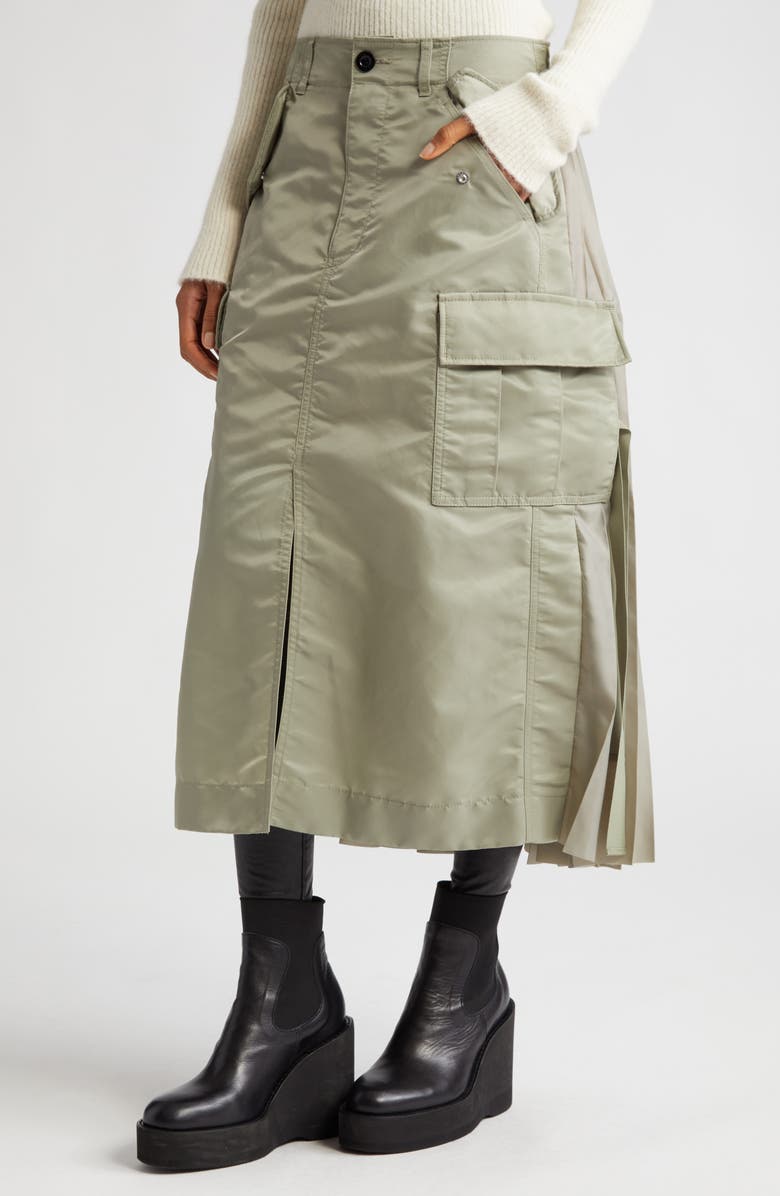 Sacai Nylon Twill Skirt, Alternate, color,