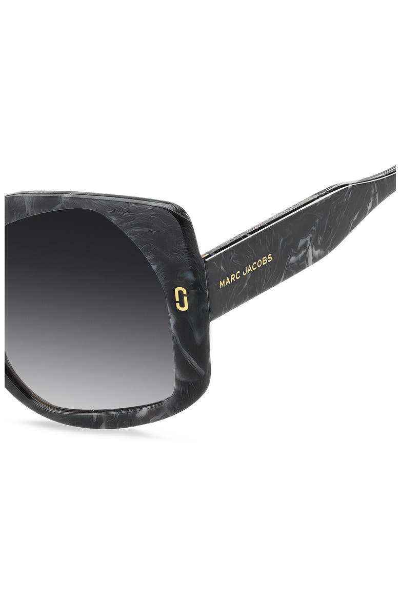 56mm Geometric Square Sunglasses, Alternate, color, GREY MARBLE/ DARK GREY SF