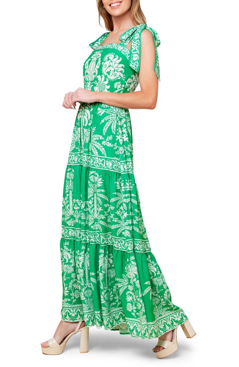 FLYING TOMATO Tie Strap Tiered Maxi Dress, Alternate, color, 