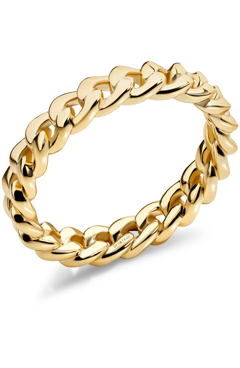 DEVATA Cuban Link Ring in Gold Plated Sterling Silver, Alternate, color, Yellow Gold