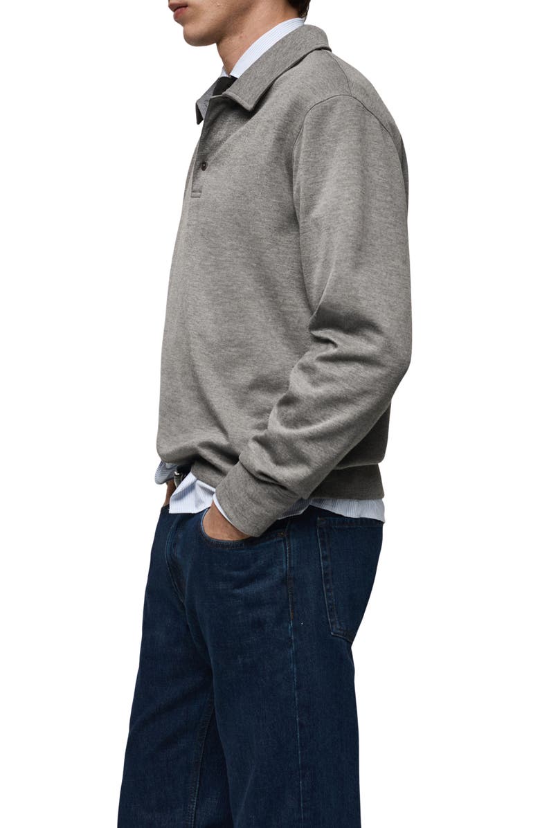 MANGO Polo Sweatshirt, Alternate, color, Charcoal