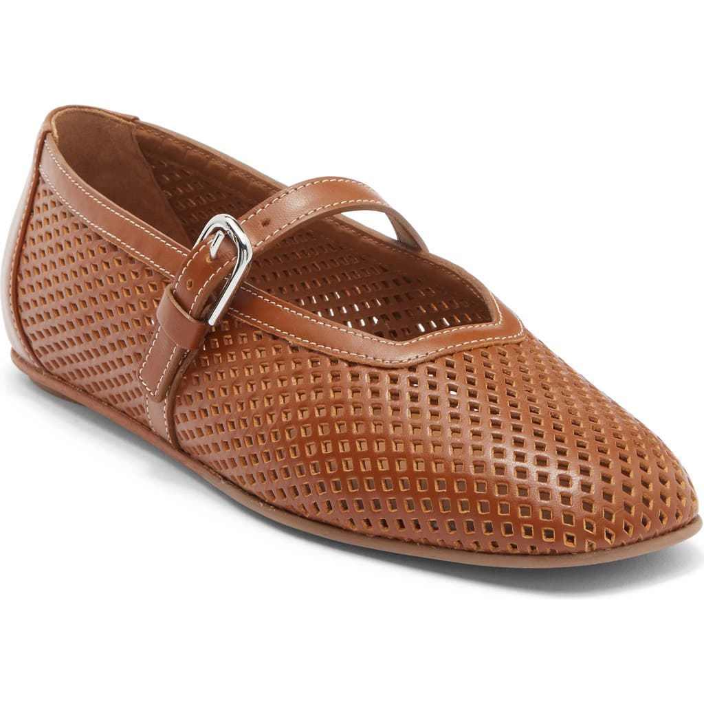 Labucq Lido Laser-cut Mary Jane Flat In Brown