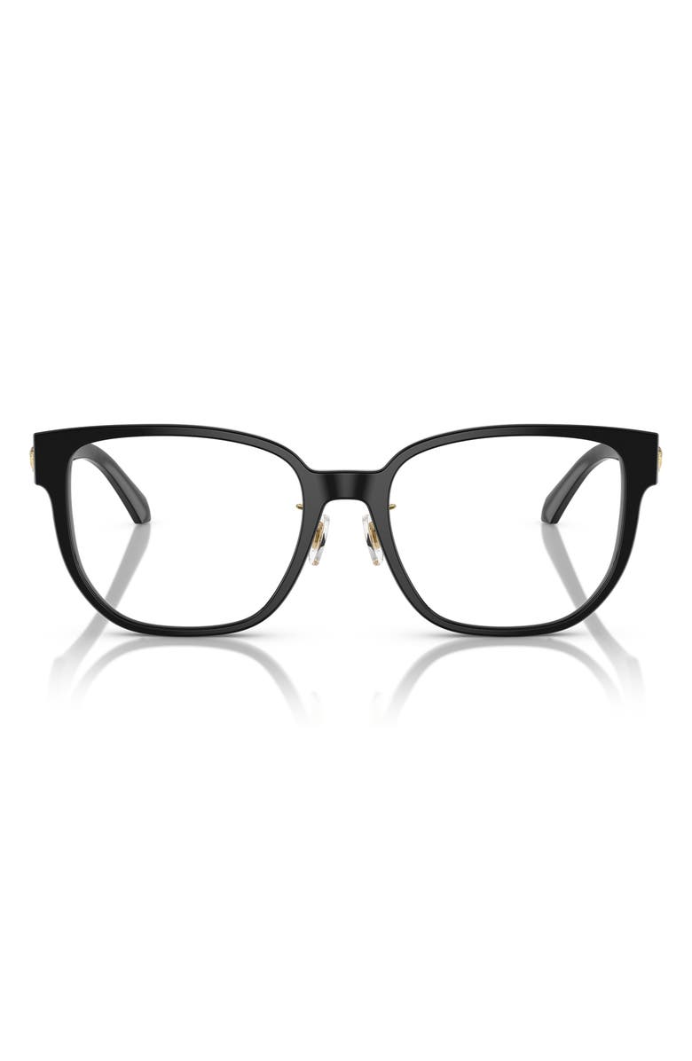 Versace 54mm Square Optical Galsses, Main, color, Black