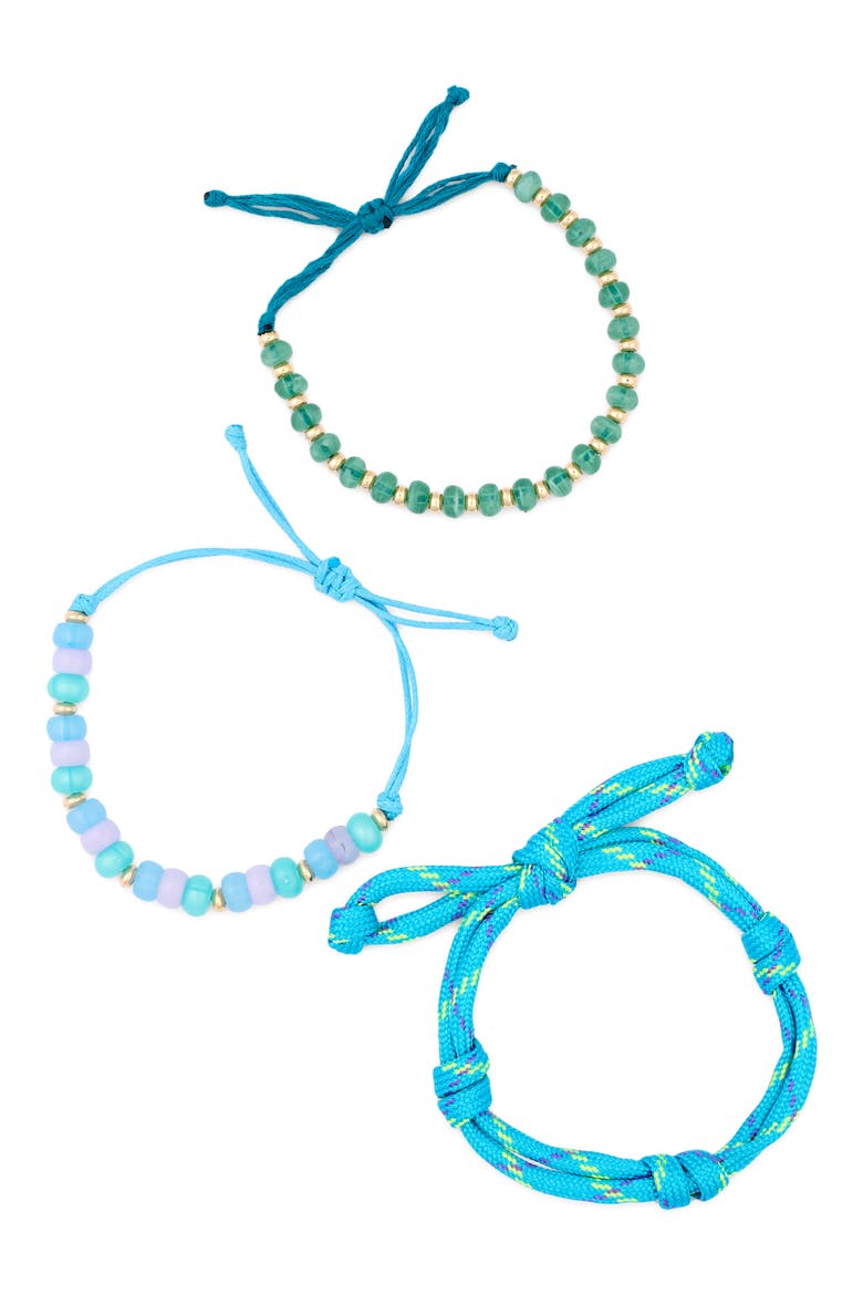 3-Pack Assorted Slider Bracelets, Main, color, BLUE MULTI- GOLD