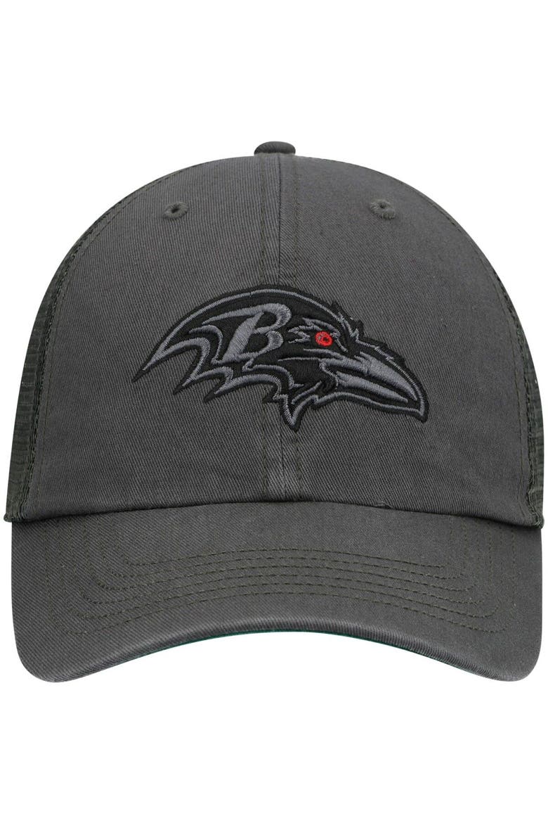 Men's '47 Charcoal Baltimore Ravens Trawler Clean Up Trucker Snapback Hat, Alternate, color, Charcoal