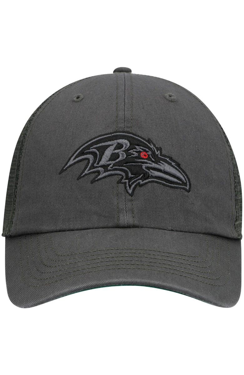 '47 Men's '47 Charcoal Baltimore Ravens Trawler Clean Up Trucker Snapback Hat, Alternate, color,