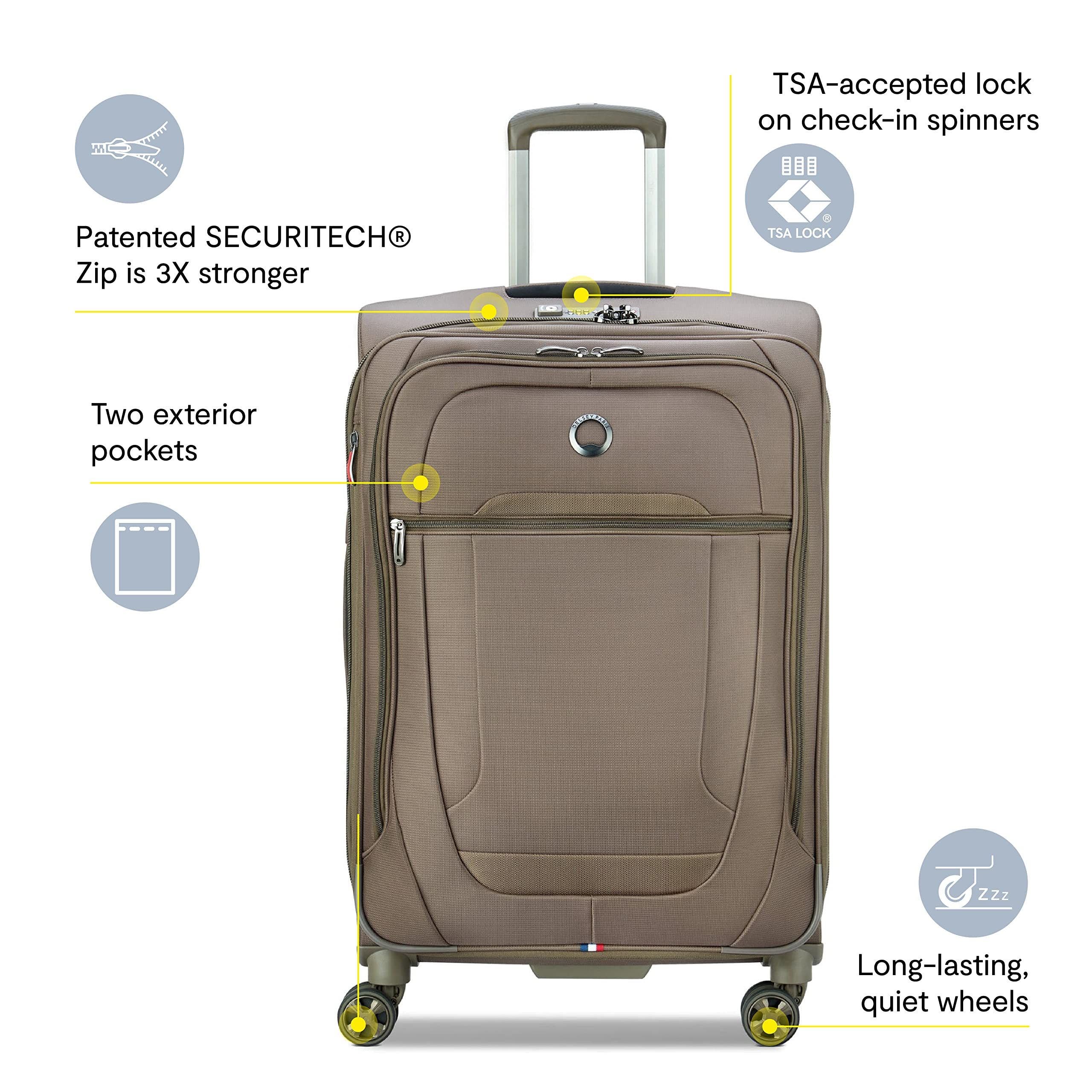 81028242 Helium DLX Checked-Medium 25 Inch Softside Expandable Luggage with Spinner Wheels, Alternate, color, Navy Blue