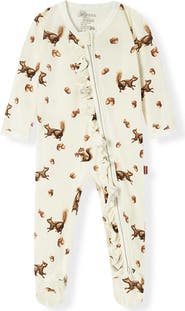 Milkbarn Luxe Stretch Ruffle Footed Romper