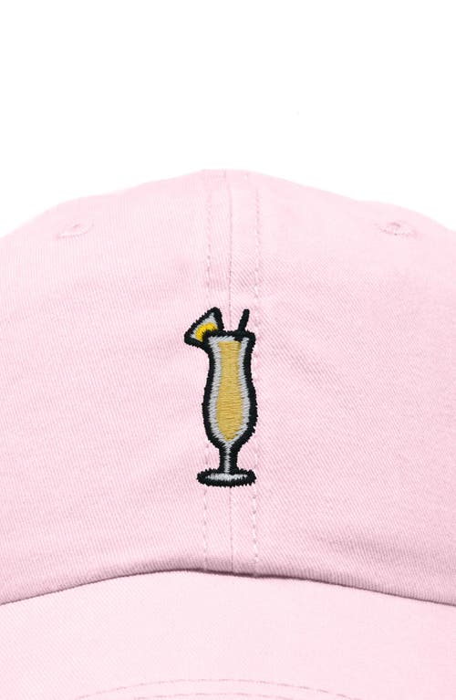 Dalix Pina Colada Embroidered Dad Cap In Washed Pink