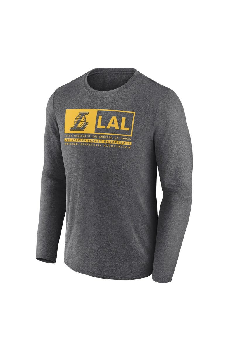 FANATICS Men's Fanatics Branded Heather Charcoal Los Angeles Lakers Three-Point Play T-Shirt, Alternate, color, Heather Charcoal