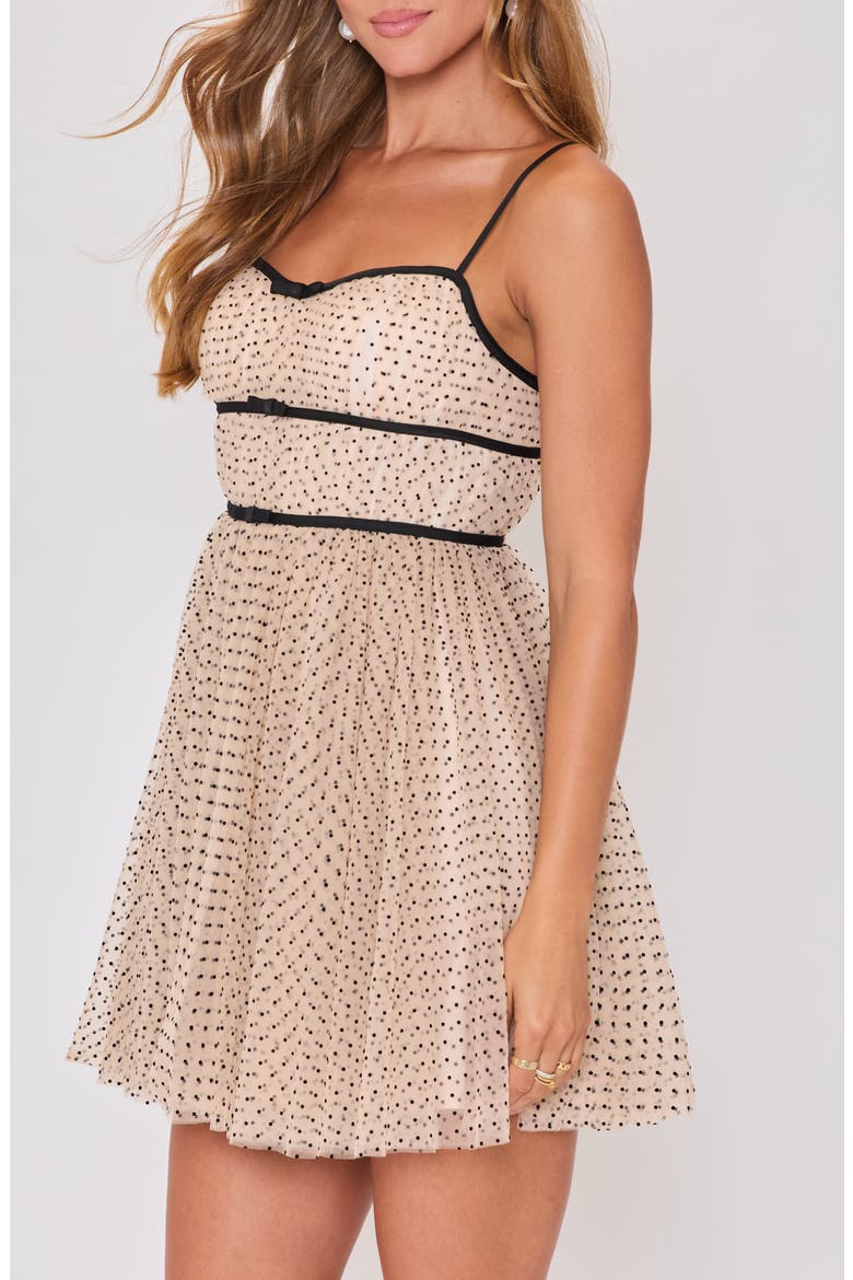 Sugarplum Tulle Minidress, Alternate, color, BEIGE/ BLACK