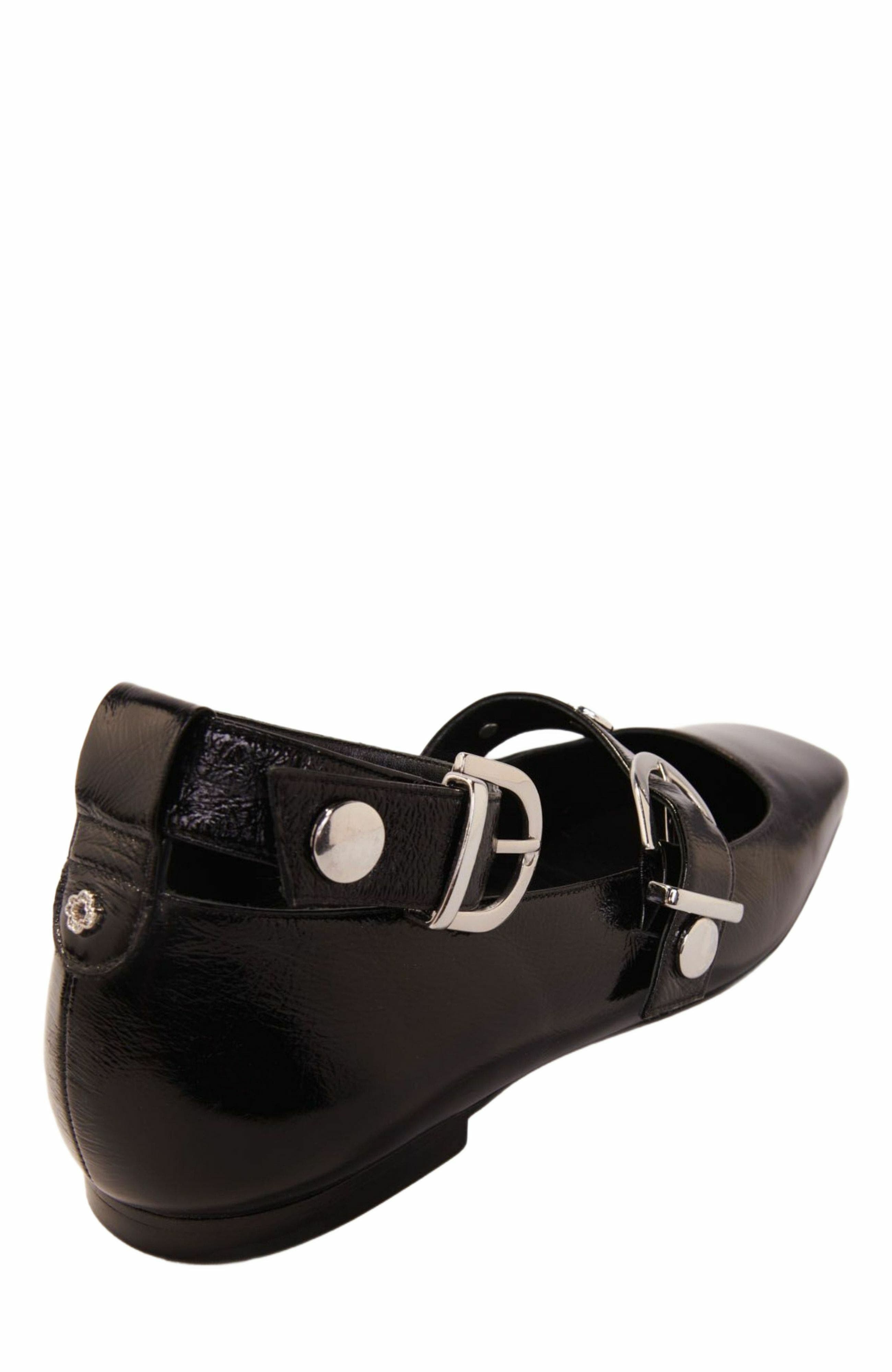 maje Studded leather Mary Jane flats, Alternate, color, 