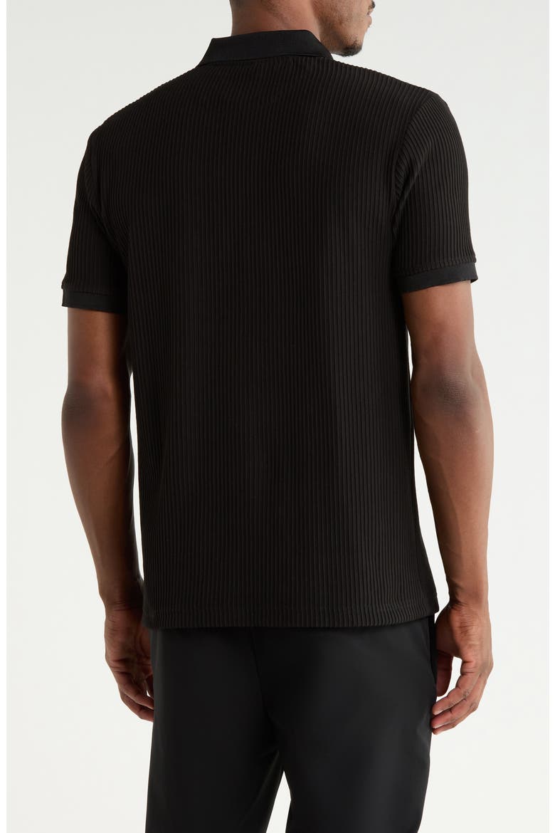 Textured Quarter Zip Polo, Alternate, color, BLACK