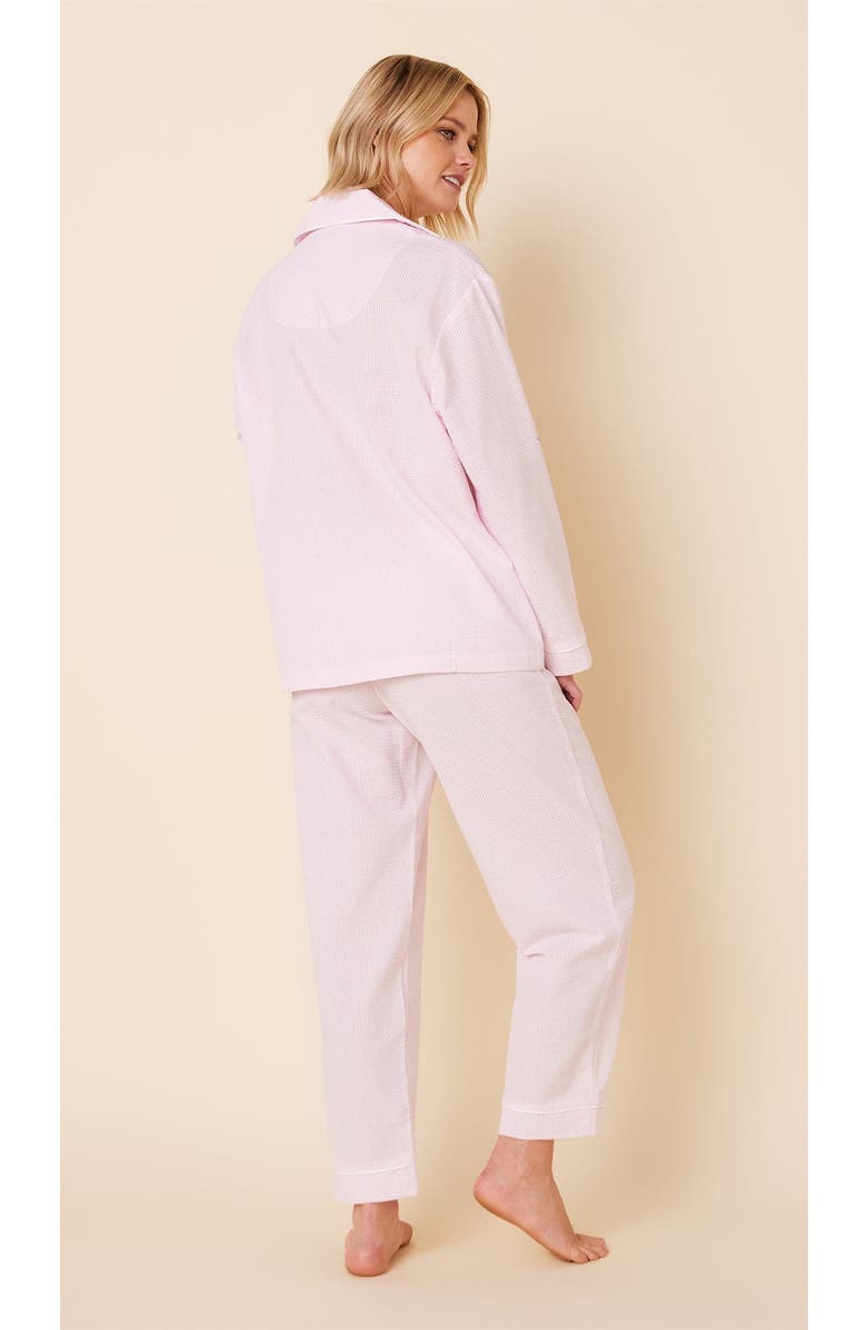 The Cat's Pajamas Cotton Seersucker Pajama Set, Alternate, color, Pink Stripe