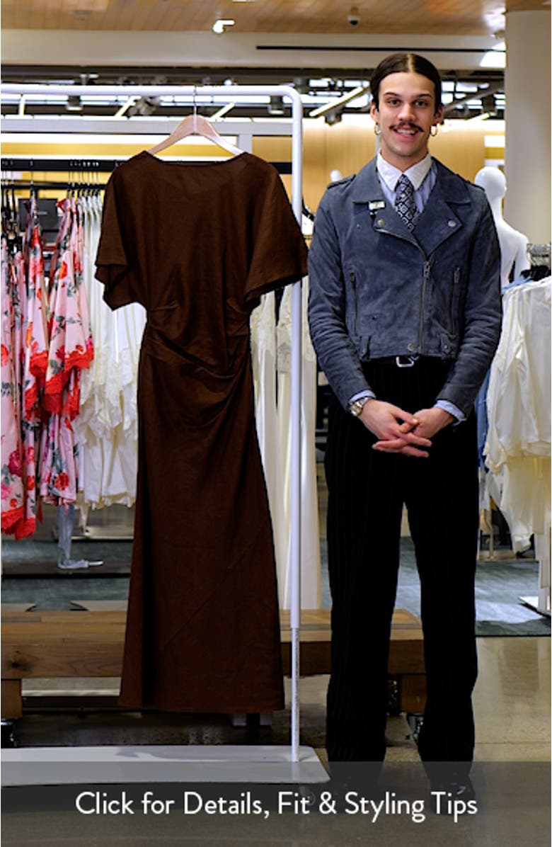 Amelie Ruched Waist Linen Blend Dress, sales video thumbnail