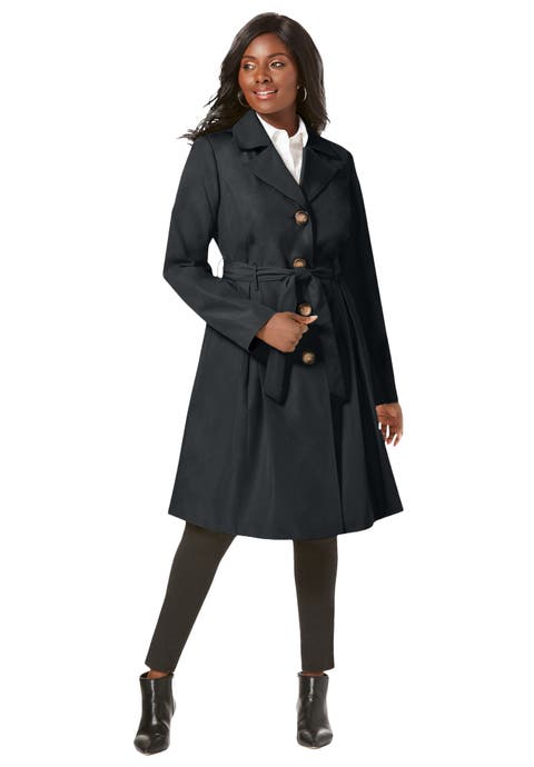 Pleated Trench Coat (Plus Available)