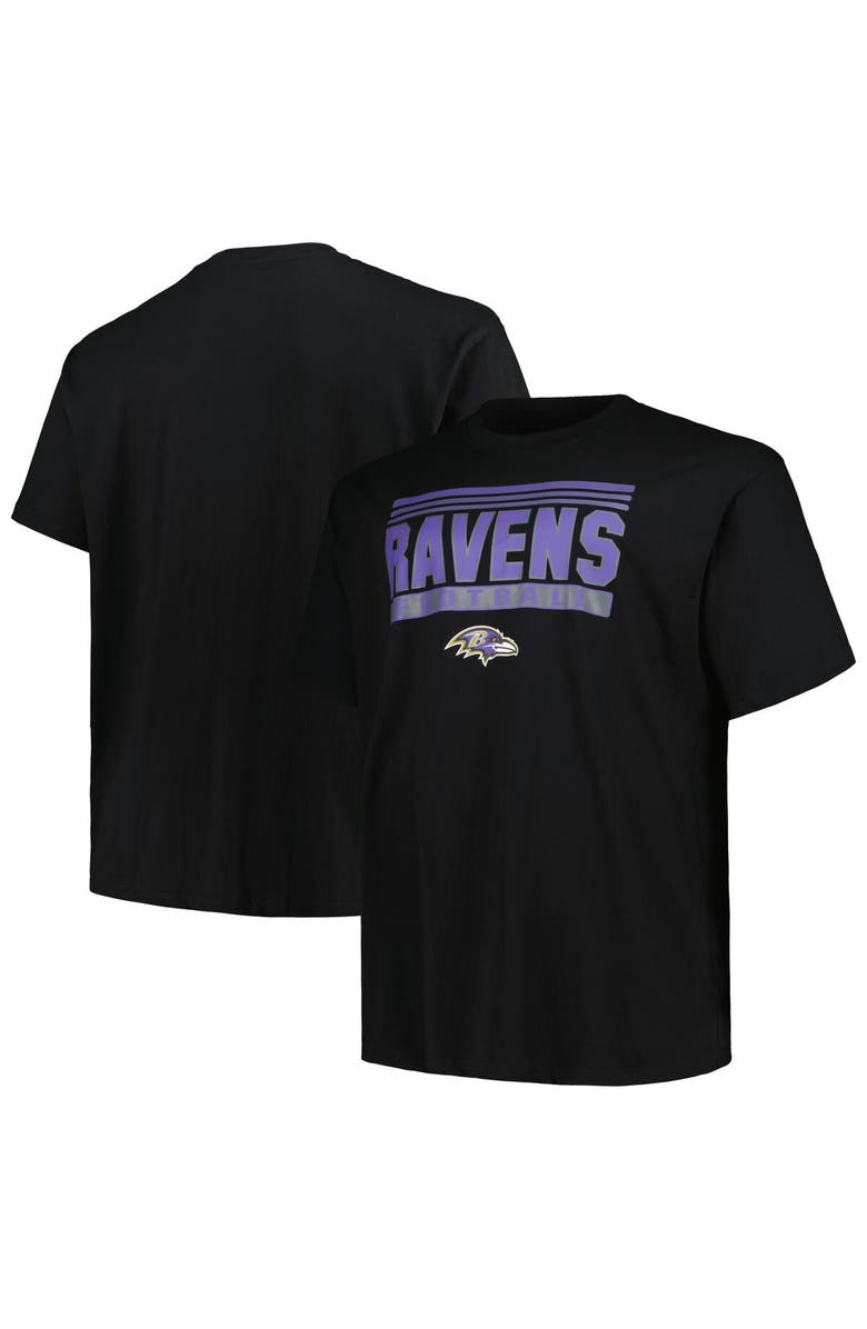 FANATICS Men's Fanatics Branded Black Baltimore Ravens Big & Tall Pop T-Shirt, Main, color, Black