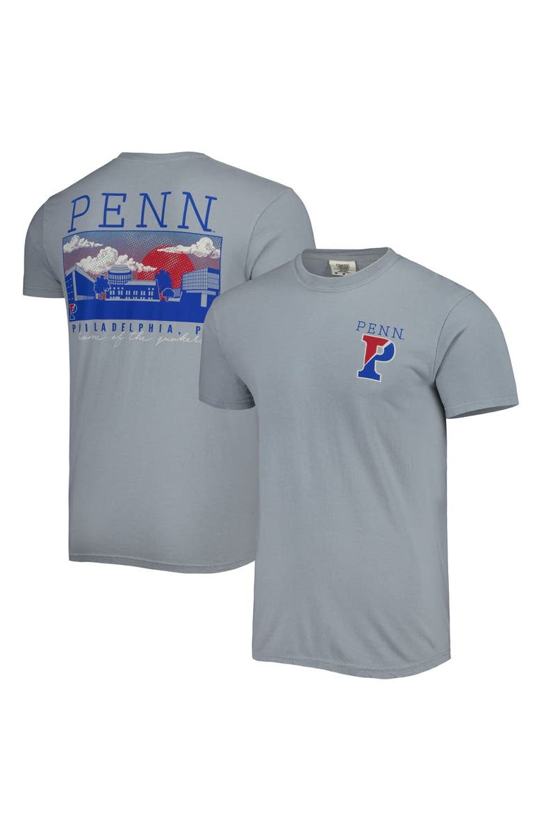 IMAGE ONE Men's Gray Pennsylvania Quakers Campus Scenery Comfort Color T-Shirt, Main, color, Gray