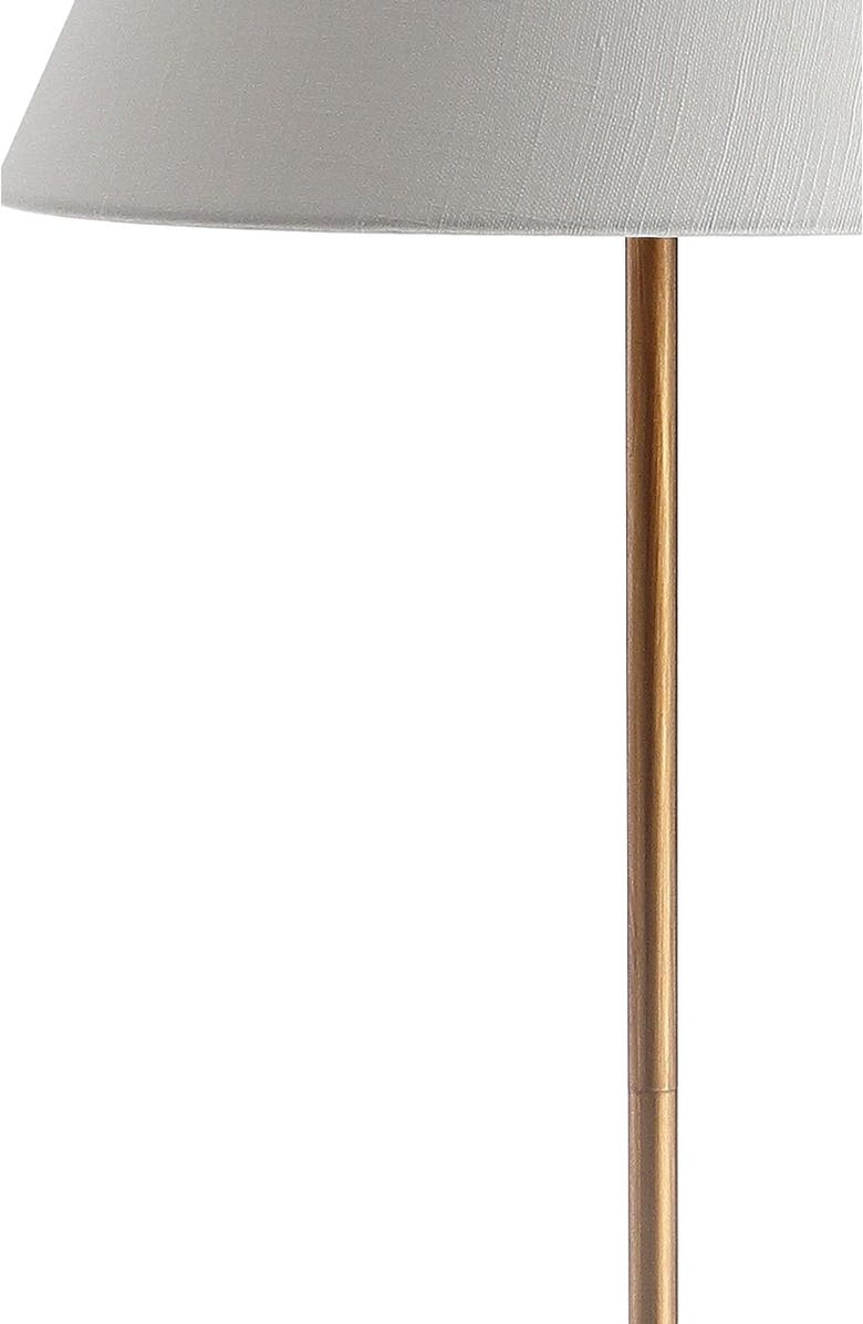 JONATHAN Y Miami 63.5" Minimalist Resin/Metal LED Floor Lamp, Alternate, color, Gold/White