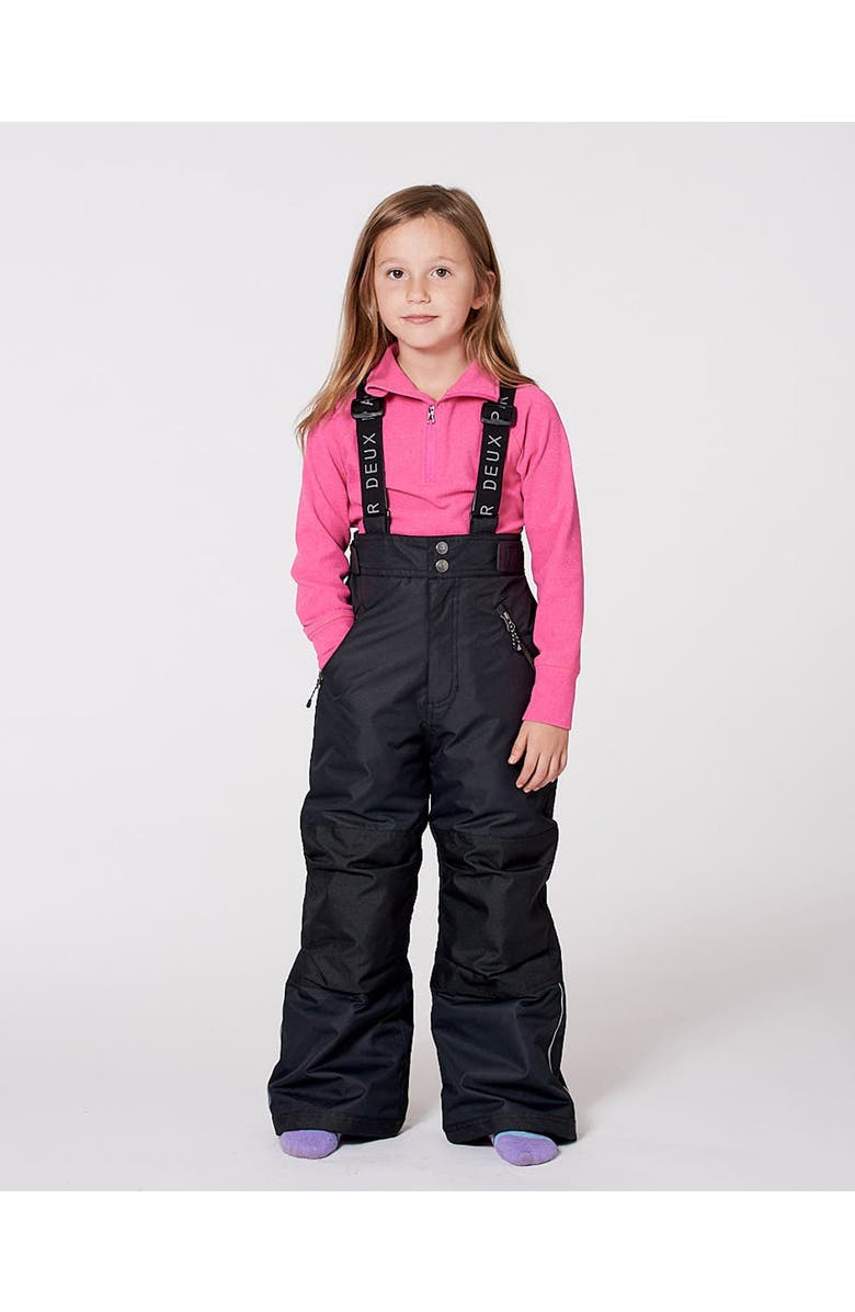 Deux par Deux Kids Unisex Solid Play Snow Pants, Alternate, color, Black