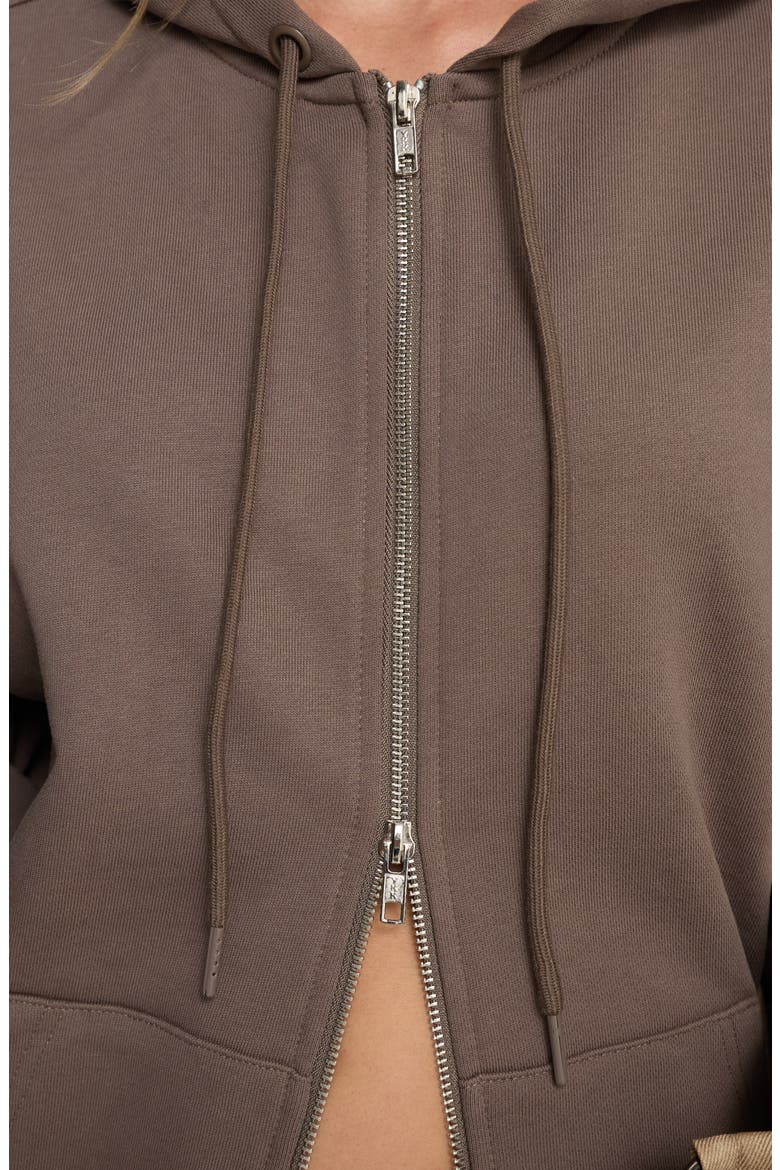 All Day Cotton Zip Hoodie, Alternate, color, MOCHA