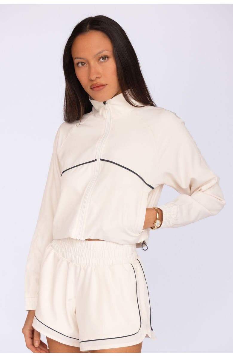 Fore-té Club Attire Nicole Cropped Active Jacket, Main, color, Ecru